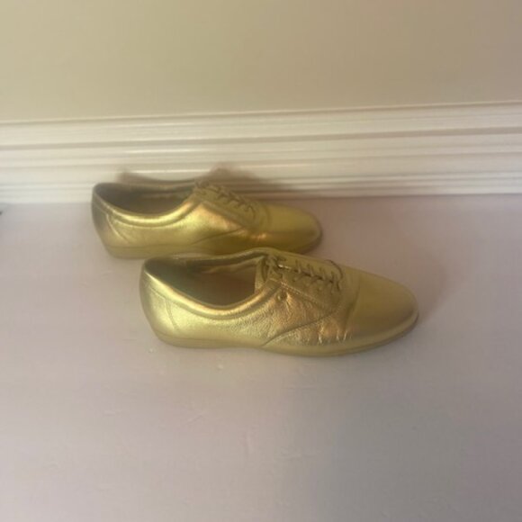 EASY SPIRIT Women's Metallic Gold Leather Sneakers, Anti-Gravity, Size 7.5 - Picture 6 of 8